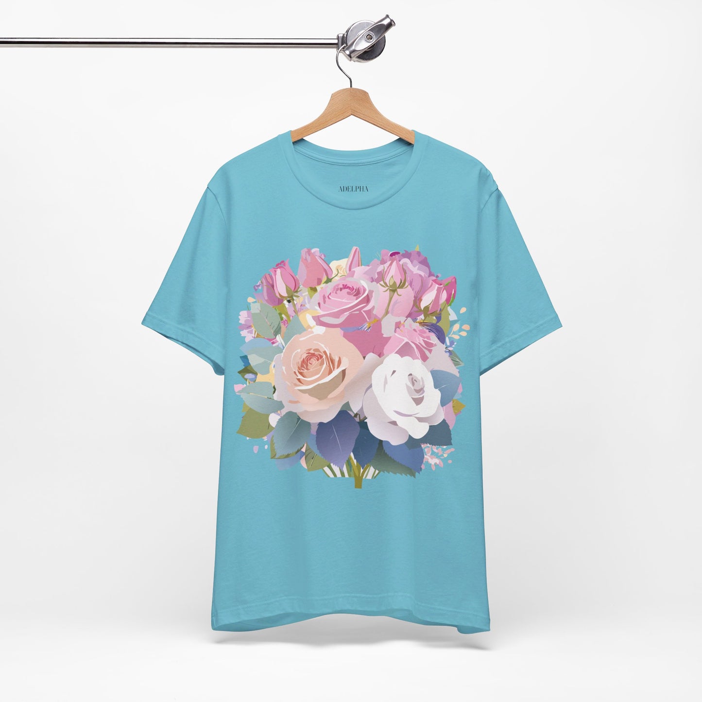 T-shirt en coton naturel avec fleurs