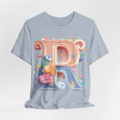 Natural Cotton Tee Shirt - Letters Collection - R Printify