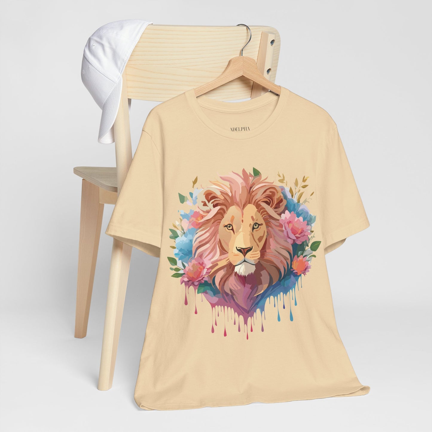 Natural Cotton Tee Shirt with Lion