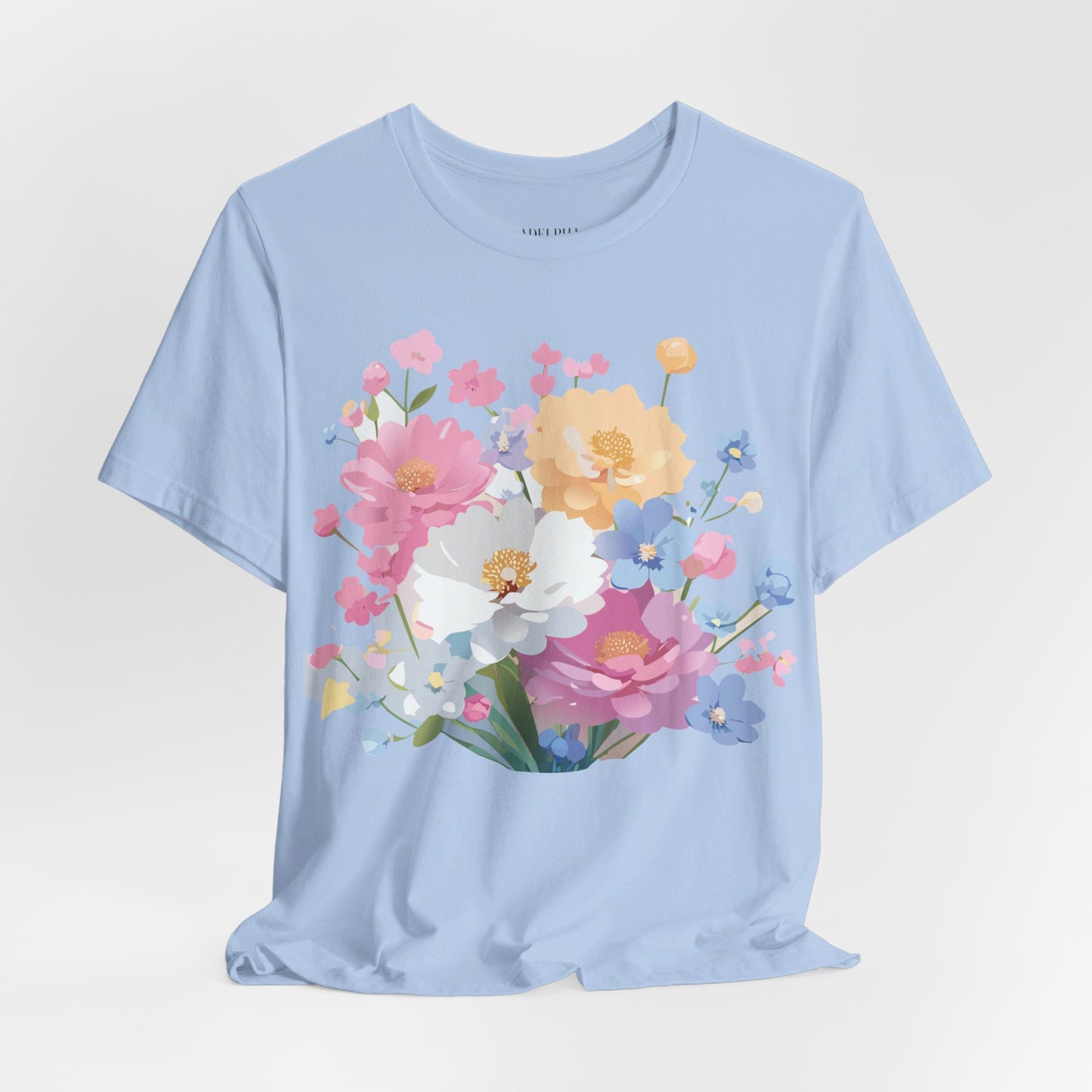 T-shirt en coton naturel avec fleurs