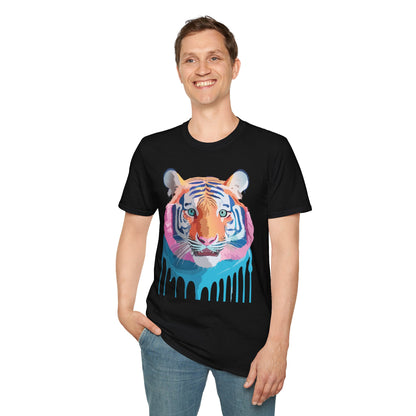 Tiger Print Unisex Softstyle Breathable Cotton Tee 64000 Gildan Shirt