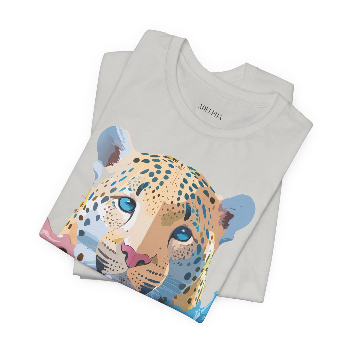 Natural Cotton Tee Shirt with Cheetah