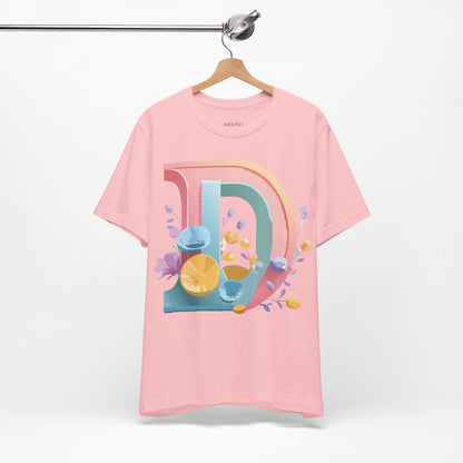 Natural Cotton Tee Shirt - Letters Collection - D Printify