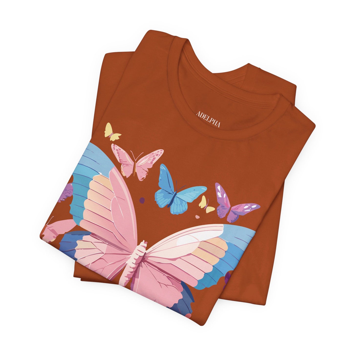 T-Shirt aus natürlicher Baumwolle mit Schmetterling