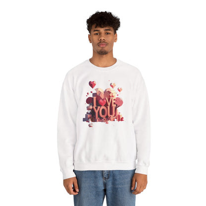Unisex Heart Love Sweatshirt Floral Valentines Day Cotton Poly Fifty Fifty Blend