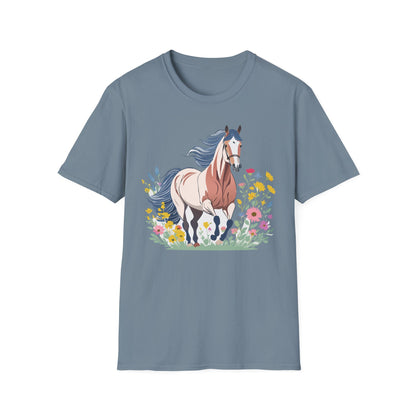 Unisex Horse Tee Softstyle Cotton Shirt With Animals Design Graphic