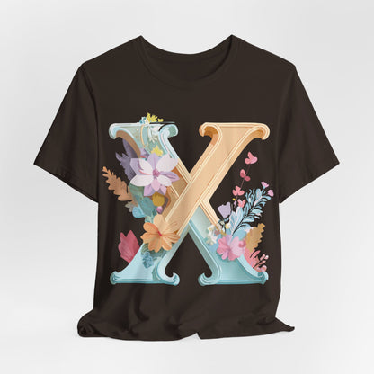 Natural Cotton Tee Shirt - Letters Collection - X Printify