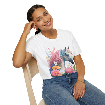 Horse Shirt Unisex Gildan Softstyle 64000 Cotton Tee With Animals