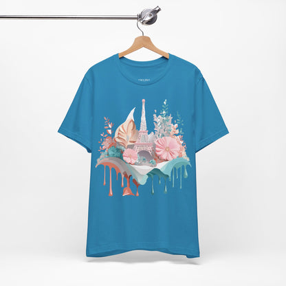 Natural Cotton Tee Shirt - Beautiful Places Collection - Paris Printify
