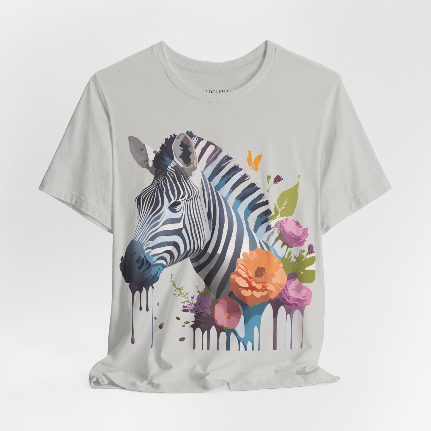 Natural Cotton Tee Shirt with Zebra