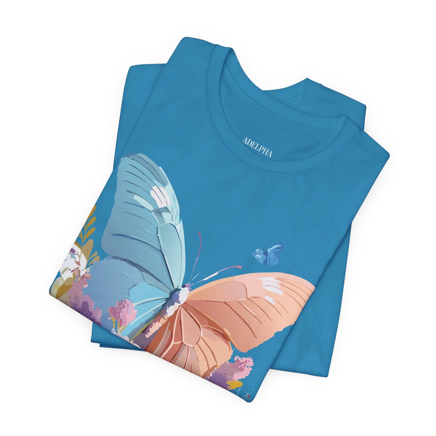 T-Shirt aus natürlicher Baumwolle mit Schmetterling