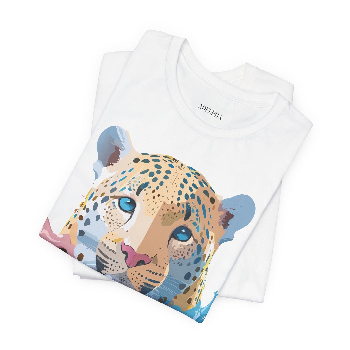 Natural Cotton Tee Shirt with Cheetah