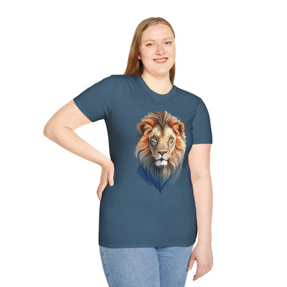 Gildan Softstyle Lion Print T Shirt Floral Tee For Unisex Everyday Comfort