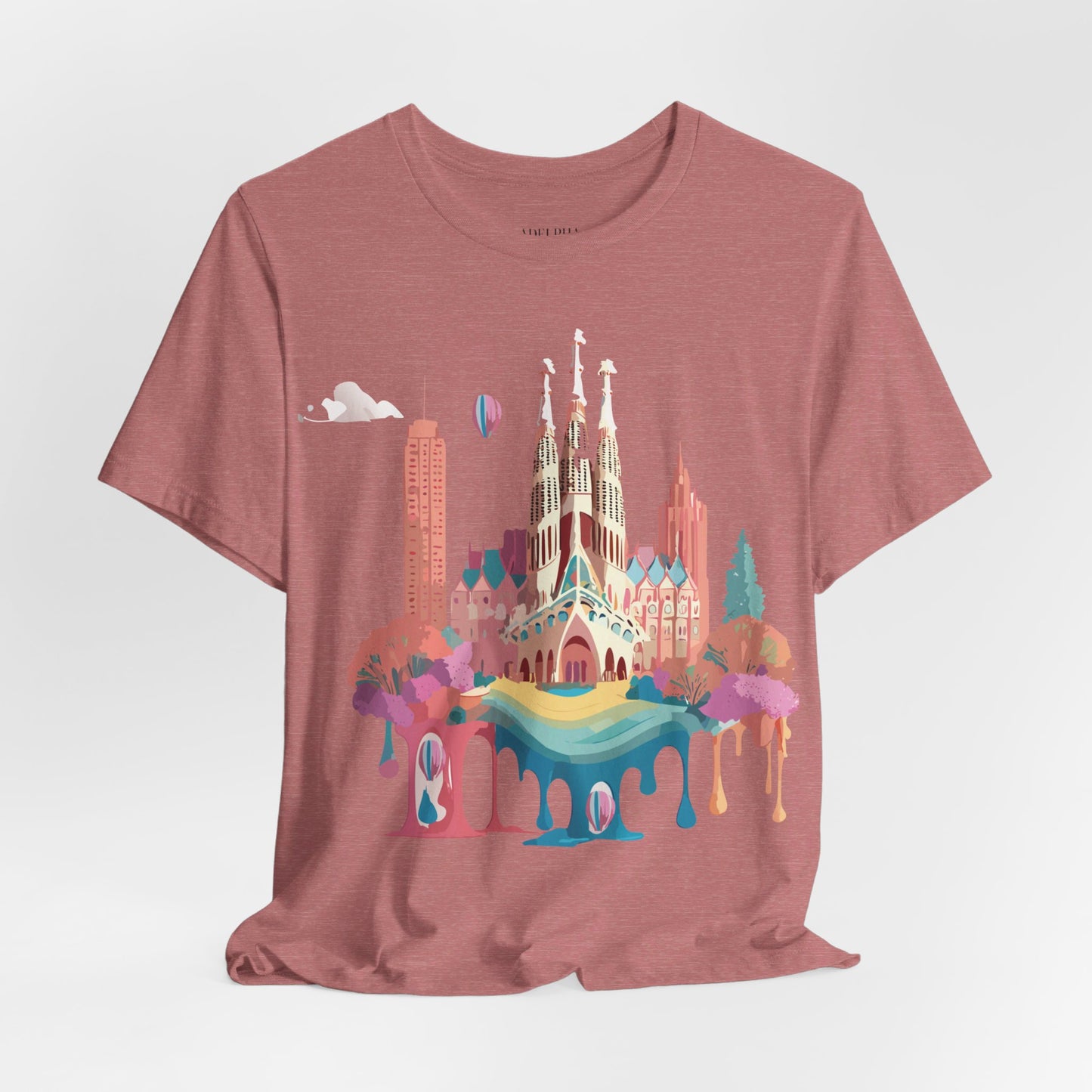 Natural Cotton Tee Shirt - Beautiful Places Collection - Barcelona