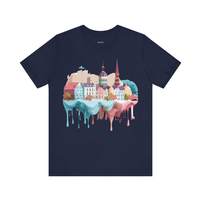 Natural Cotton Tee Shirt - Beautiful Places Collection - Warnemünde and Rostock - Germany Printify