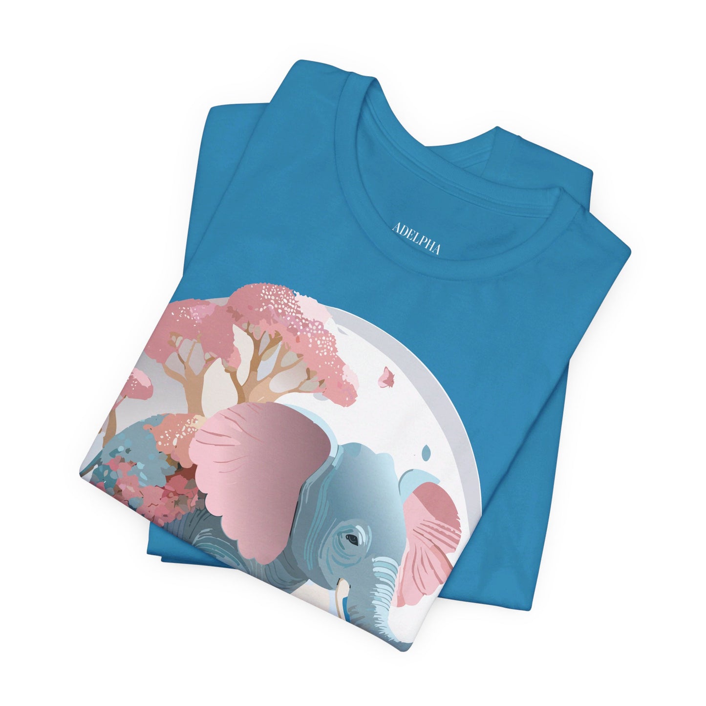 Natural Cotton Tee Shirt with Elephant