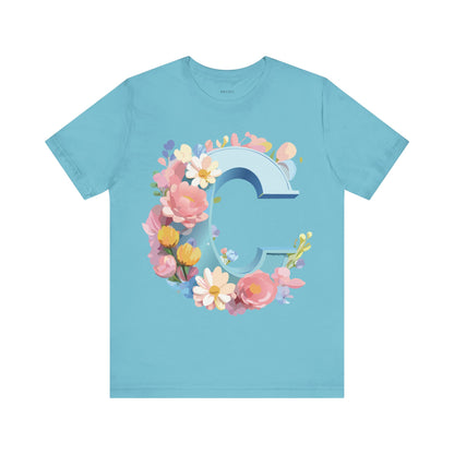 Natural Cotton Tee Shirt - Letters Collection - C Printify