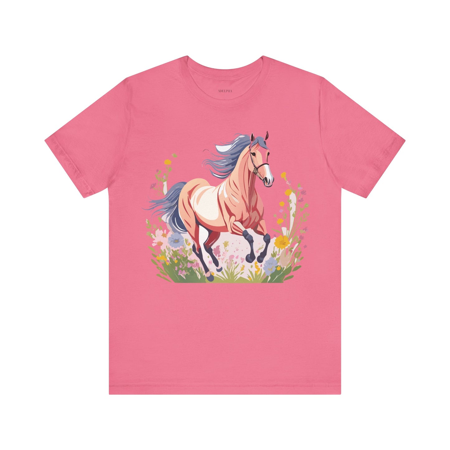 Natural Cotton Tee Shirt with Horse