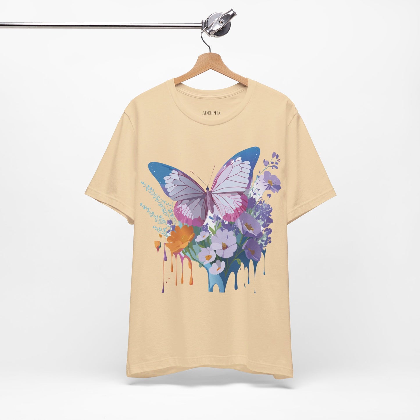 T-Shirt aus natürlicher Baumwolle mit Schmetterling