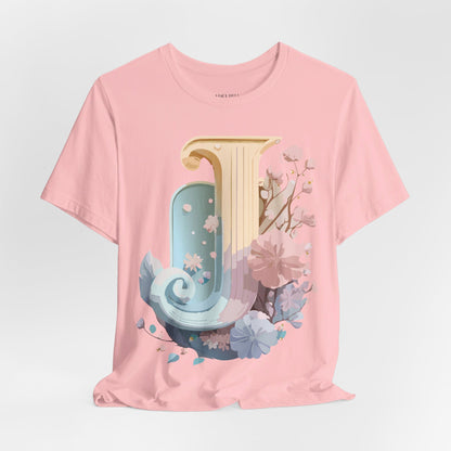 Natural Cotton Tee Shirt - Letters Collection - J Printify