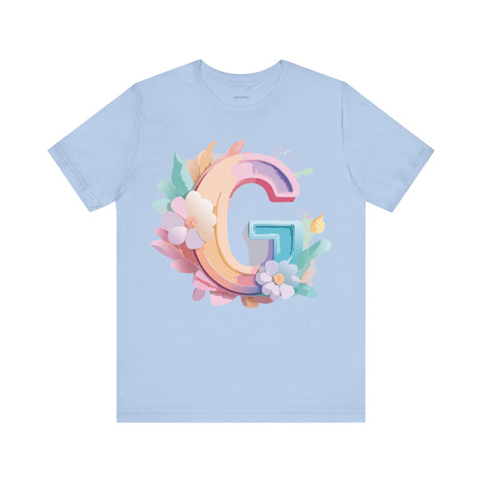 Natural Cotton Tee Shirt - Letters Collection - G