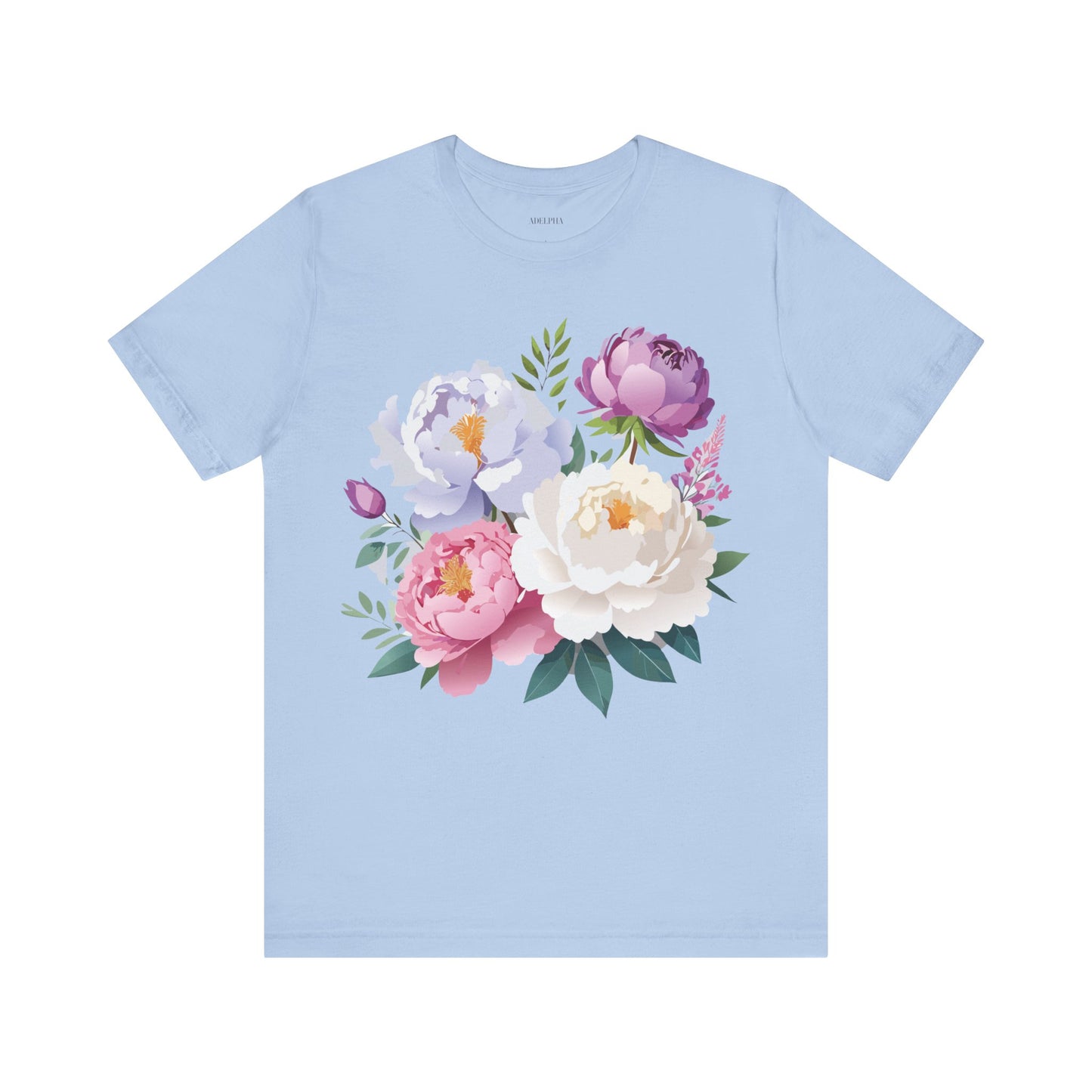 T-shirt en coton naturel avec fleurs