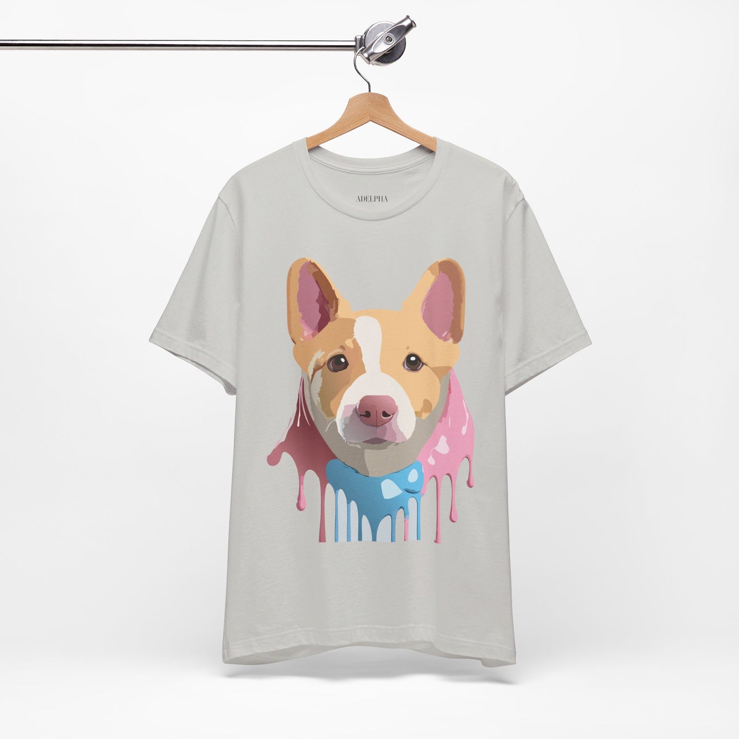 Natural Cotton Tee Shirt with Dog