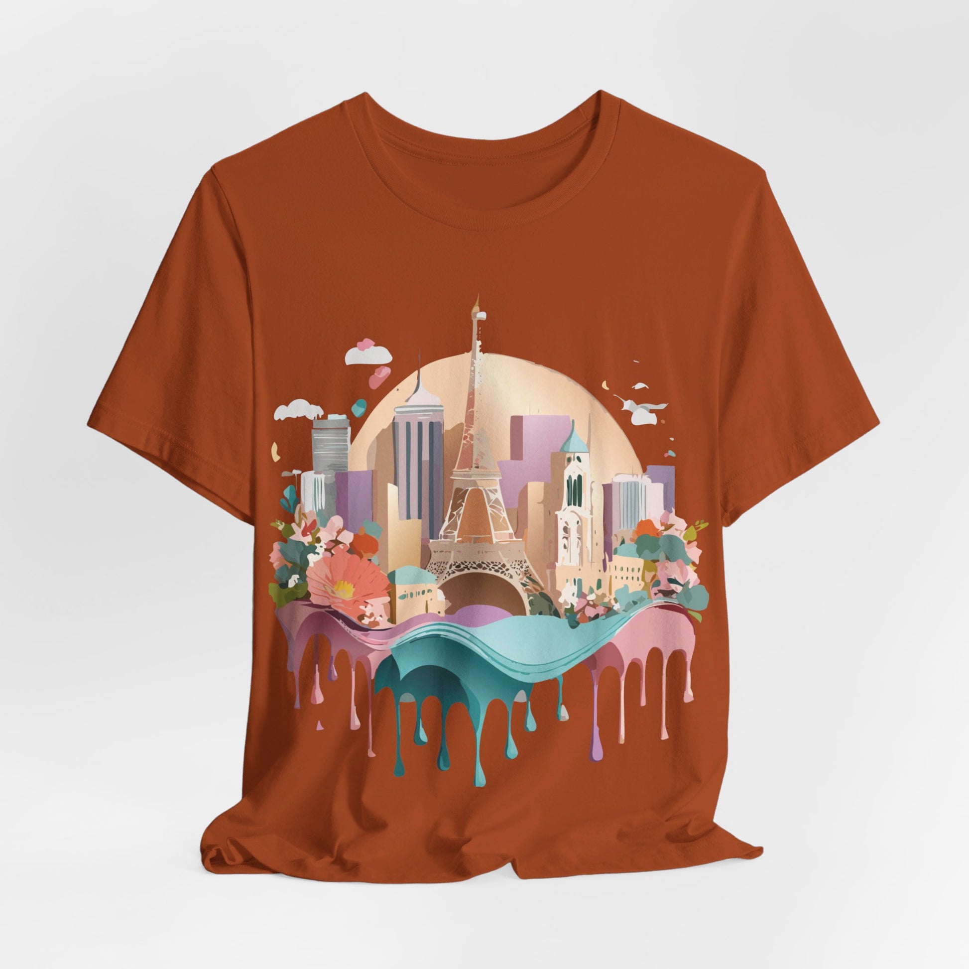 Natural Cotton Tee Shirt - Beautiful Places Collection - Paris Printify
