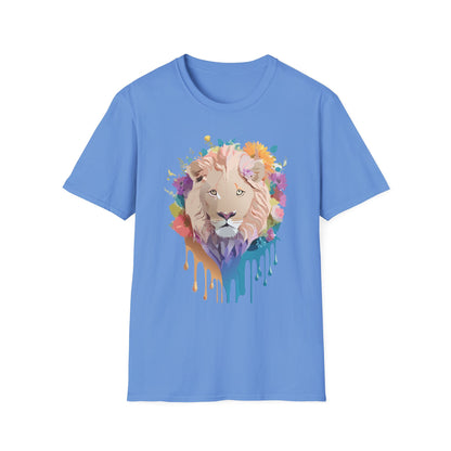 Unisex Lion Shirt Floral Lion Tee Softstyle Gildan 64000 100 Percent Cotton
