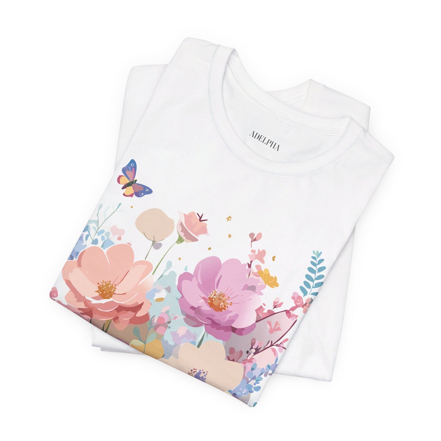 T-Shirt aus natürlicher Baumwolle mit Blumen