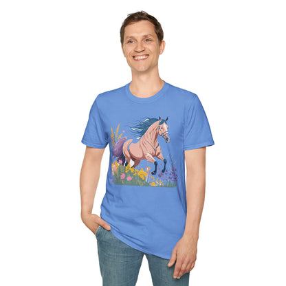 Unisex Horse Shirt With Animal Design Gildan Softstyle 64000 Tee