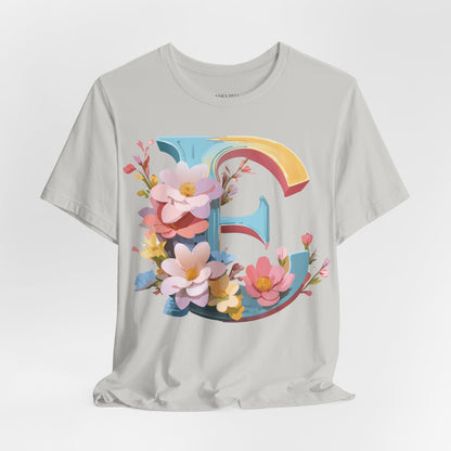 Natural Cotton Tee Shirt - Letters Collection - E Printify