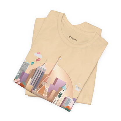 Natural Cotton Tee Shirt - Beautiful Places Collection - Paris Printify