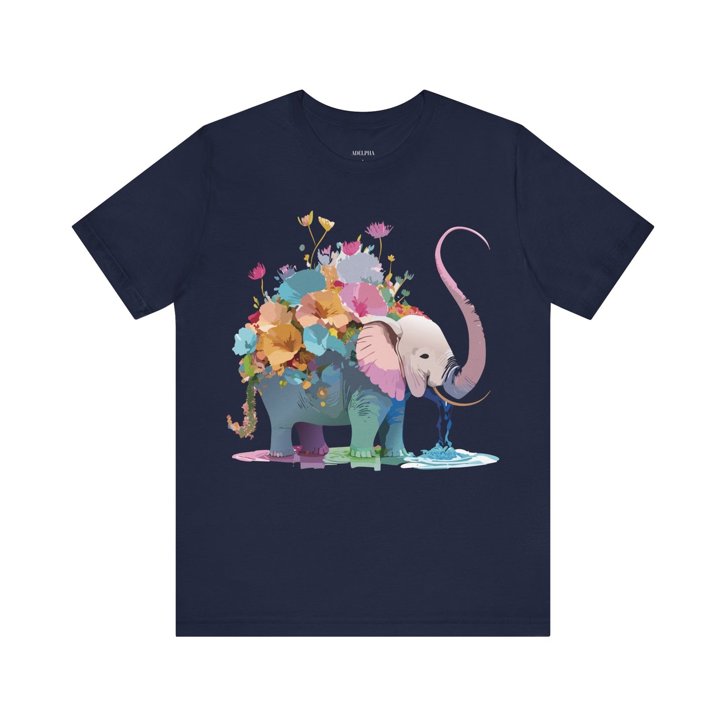 T-shirt en coton naturel avec motif éléphant