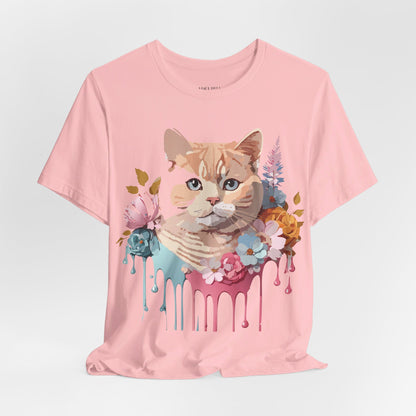 Natural Cotton Tee Shirt with Cat Printify