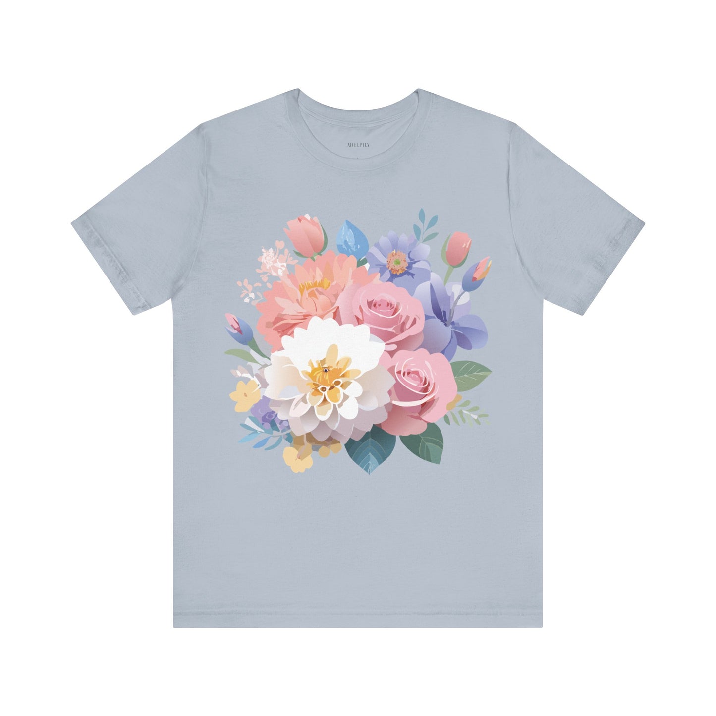 T-shirt en coton naturel avec fleurs