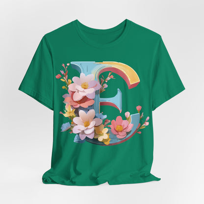 Natural Cotton Tee Shirt - Letters Collection - E Printify