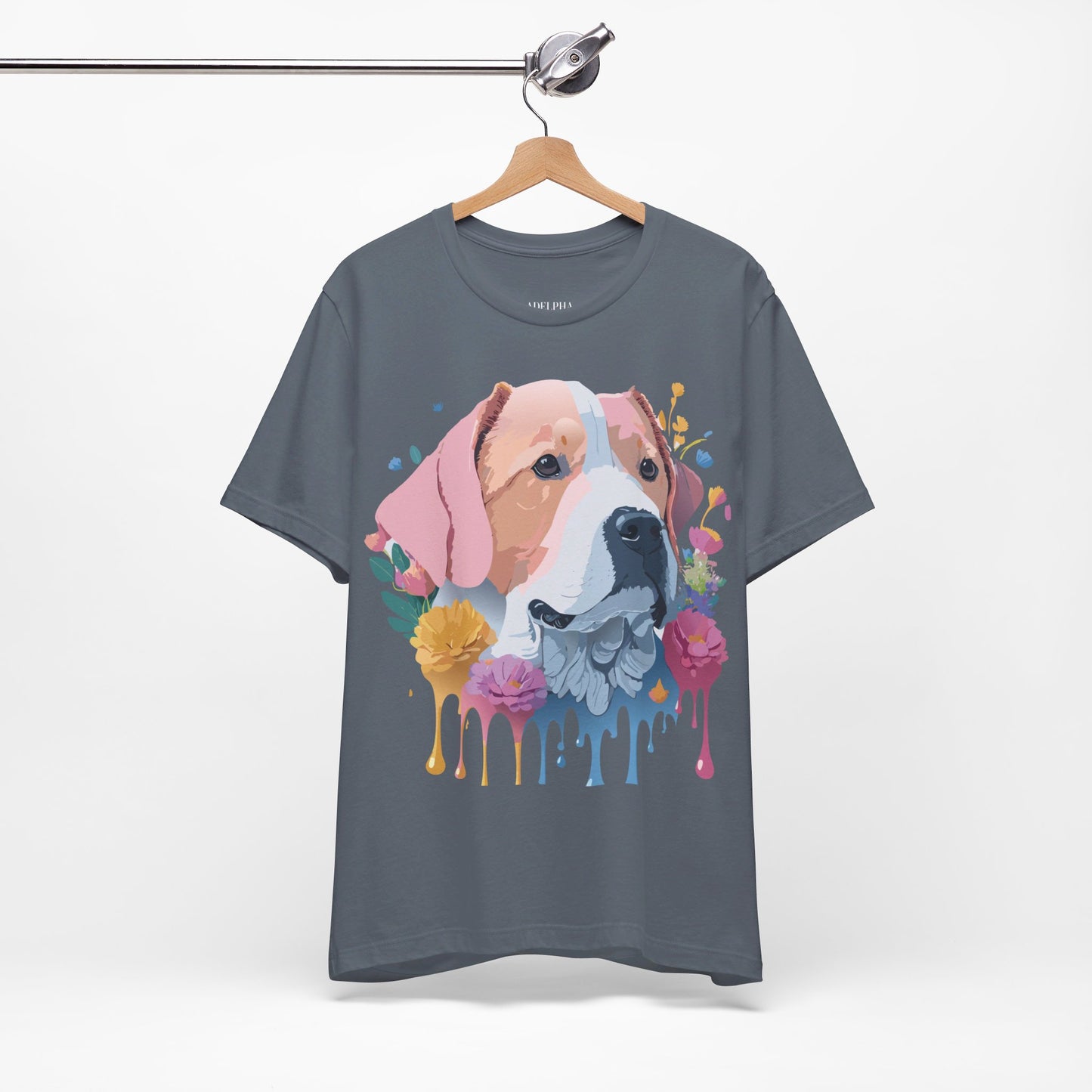 T-Shirt aus natürlicher Baumwolle mit Hund