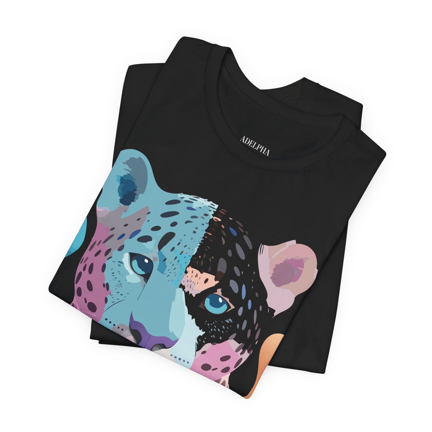 Natural Cotton Tee Shirt with Cheetah