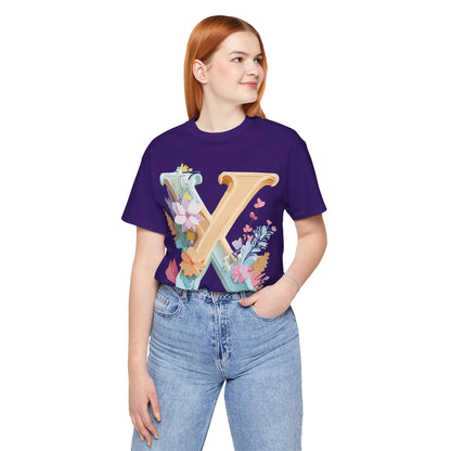 Natural Cotton Tee Shirt - Letters Collection - X Printify