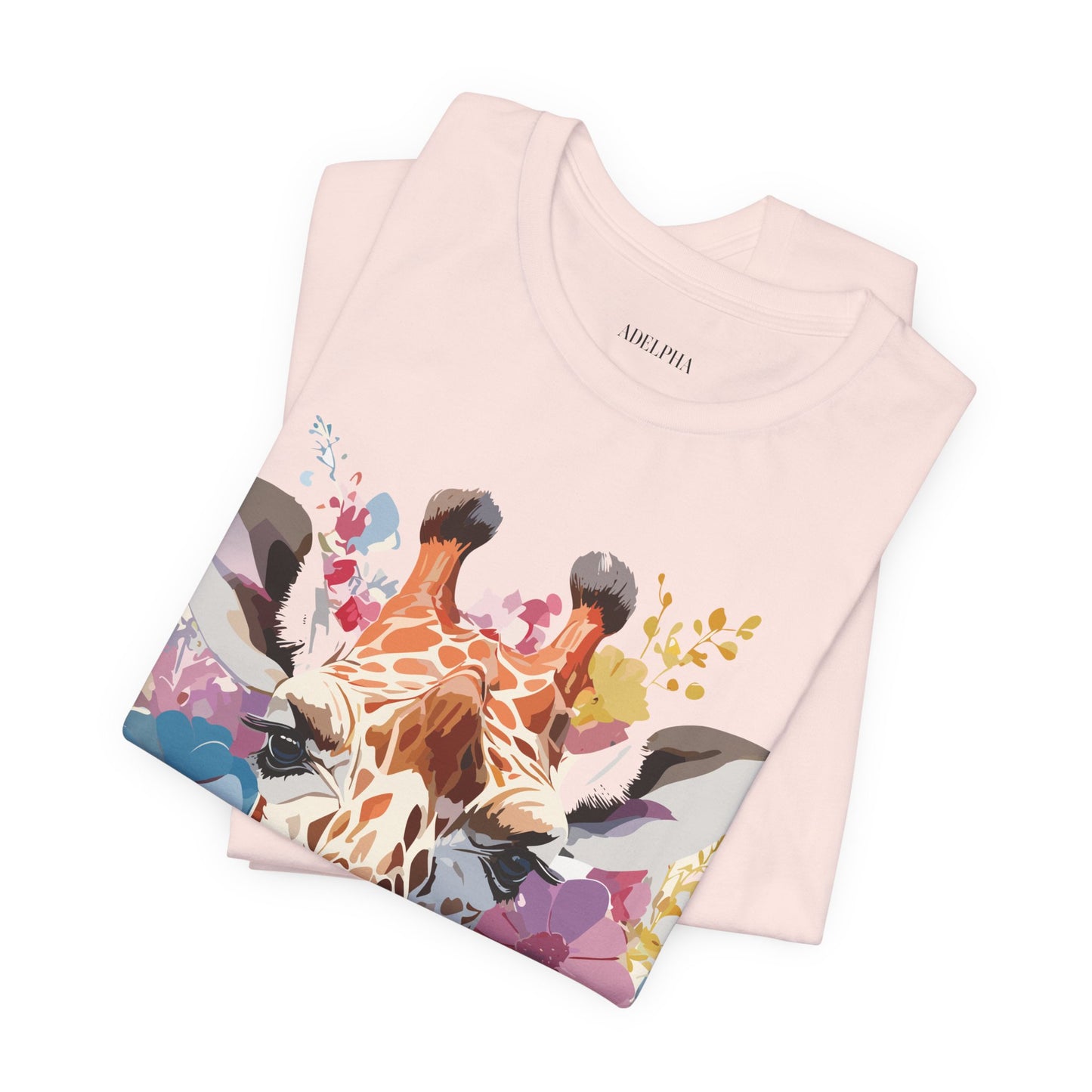 Natural Cotton Tee Shirt with Giraffe