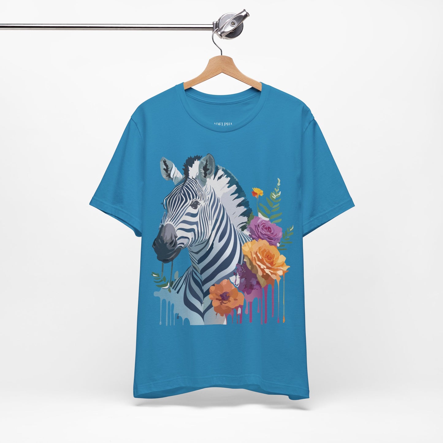 Natural Cotton Tee Shirt with Zebra