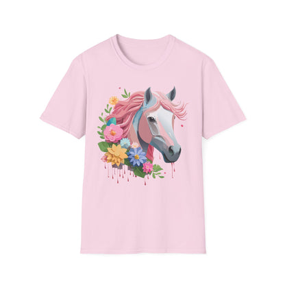Unisex Horse Shirt Softstyle Cotton Tee With Animal Print Design