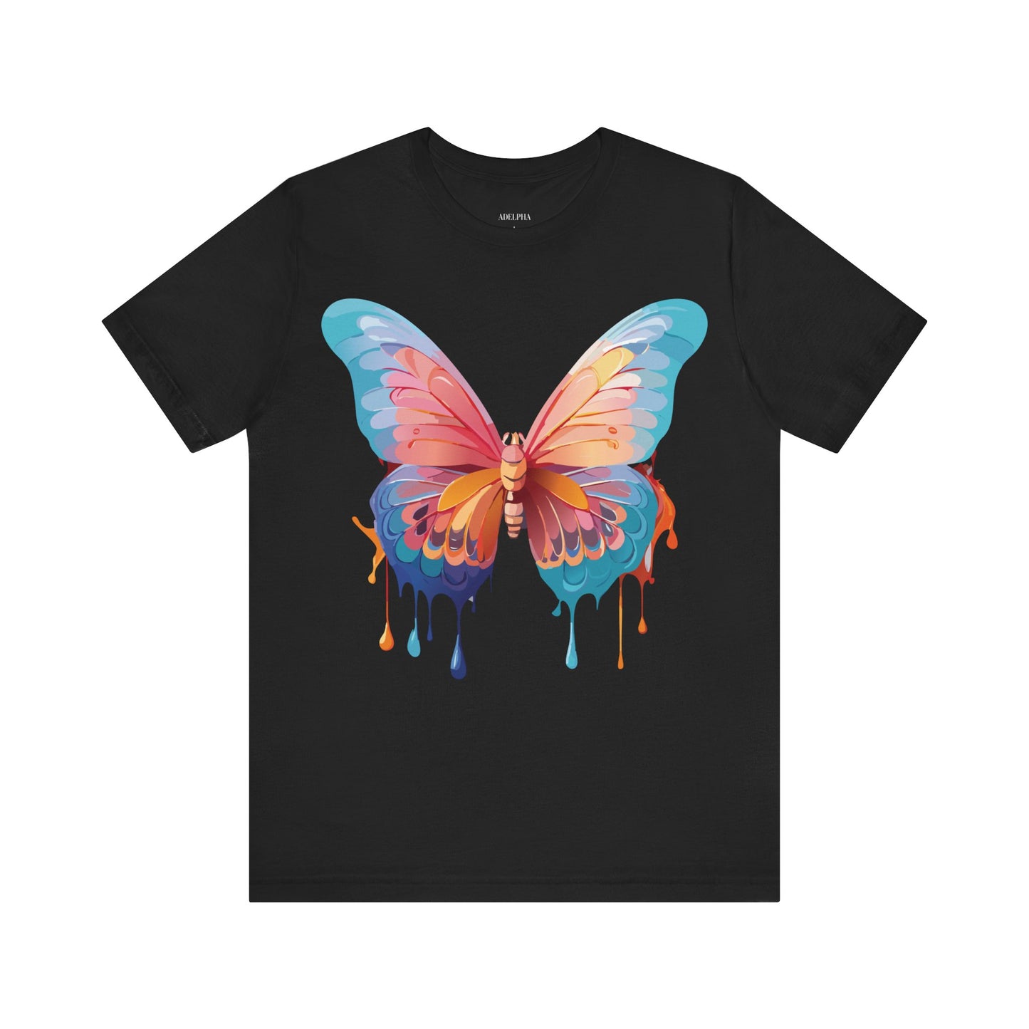 Natural Cotton Tee Shirt with Butterfly