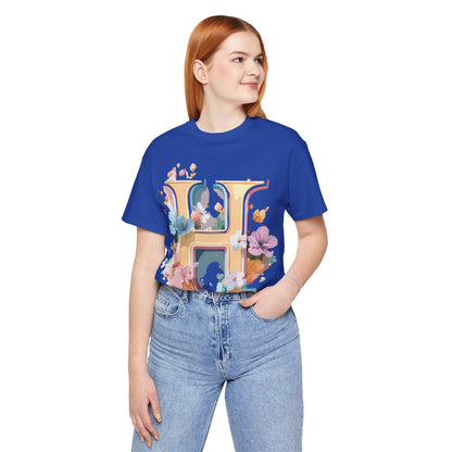 Natural Cotton Tee Shirt - Letters Collection - H Printify