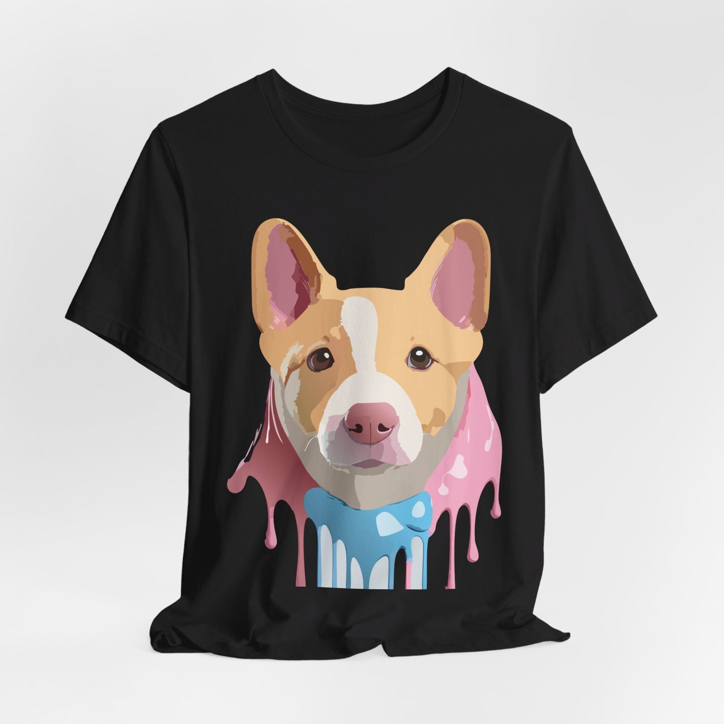 Natural Cotton Tee Shirt with Dog