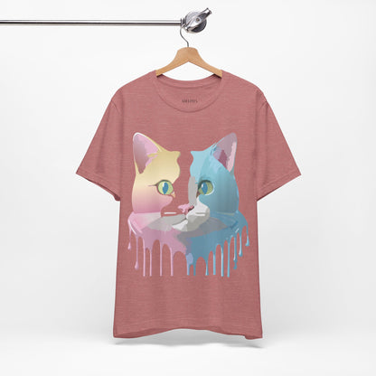 Natural Cotton Tee Shirt with Cat Printify