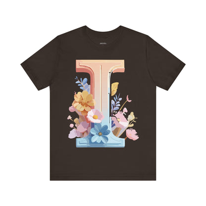 Natural Cotton Tee Shirt - Letters Collection - I Printify