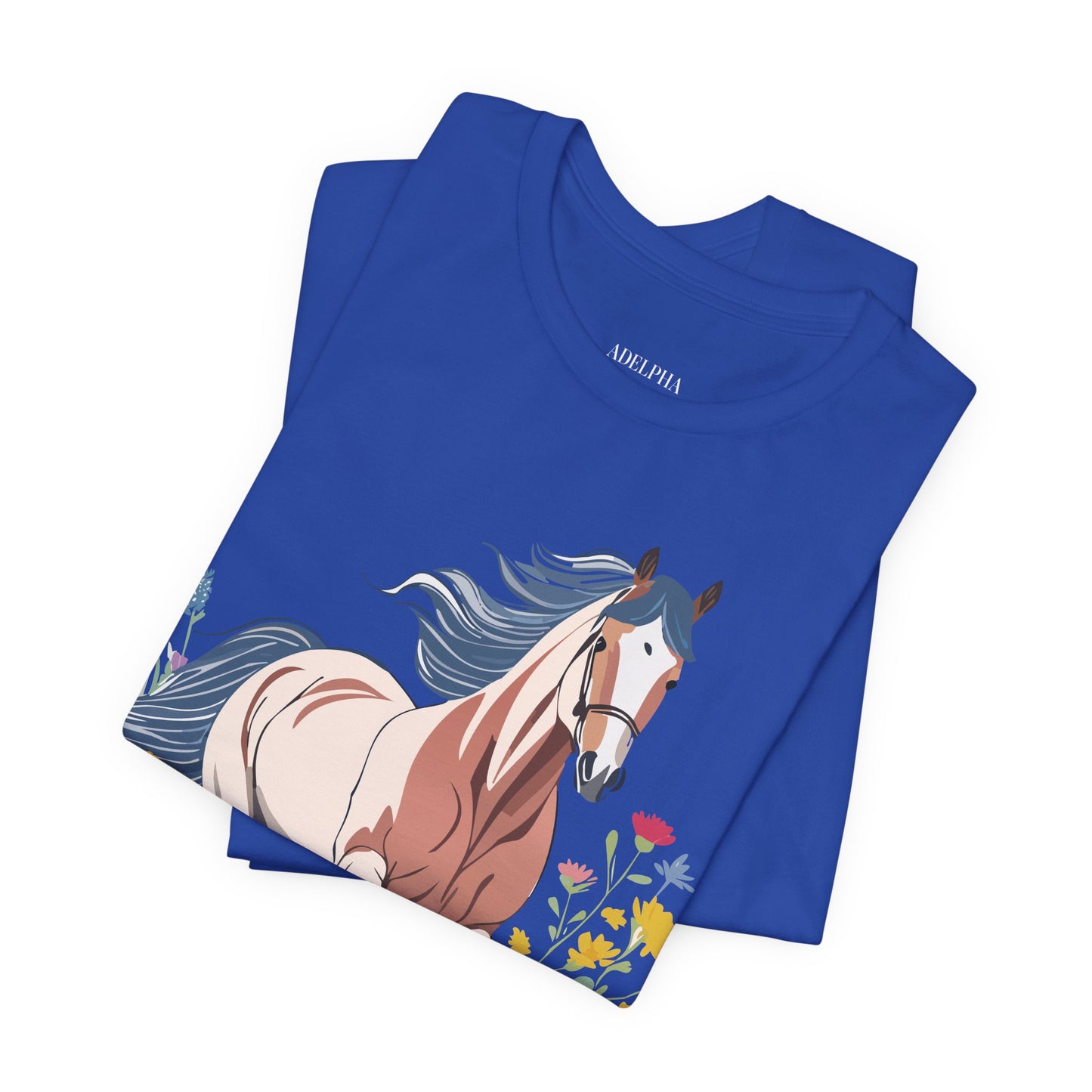 Natural Cotton Tee Shirt with Horse