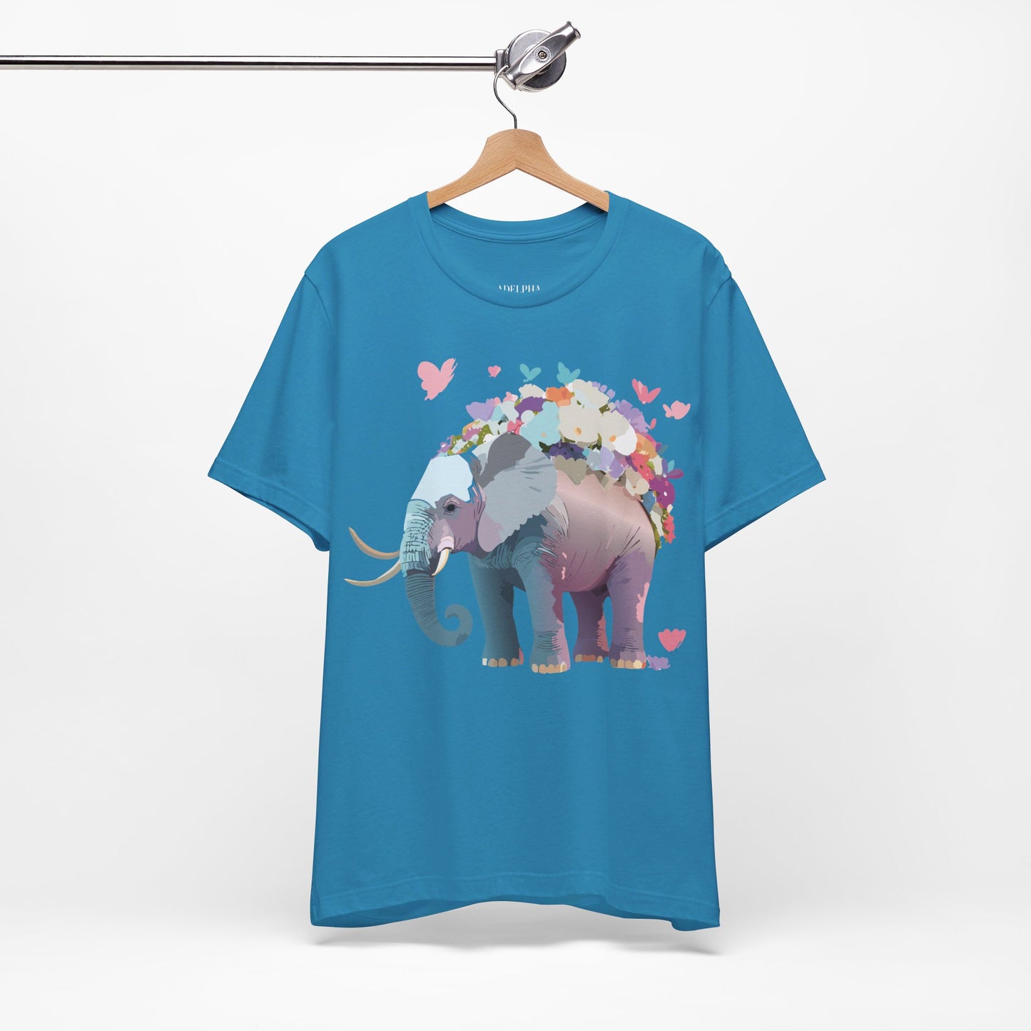 T-shirt en coton naturel avec motif éléphant